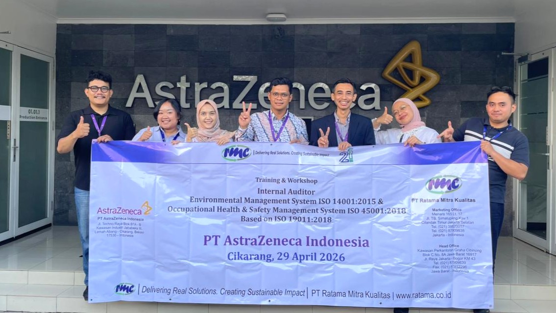Training & Workshop Internal Auditor ISO 14001:2015 & ISO 45001:2018 di PT AstraZeneca Indonesia
