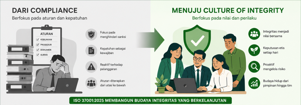 Transformasi dari compliance menuju budaya integritas berlandaskan ISO 37001:2025.