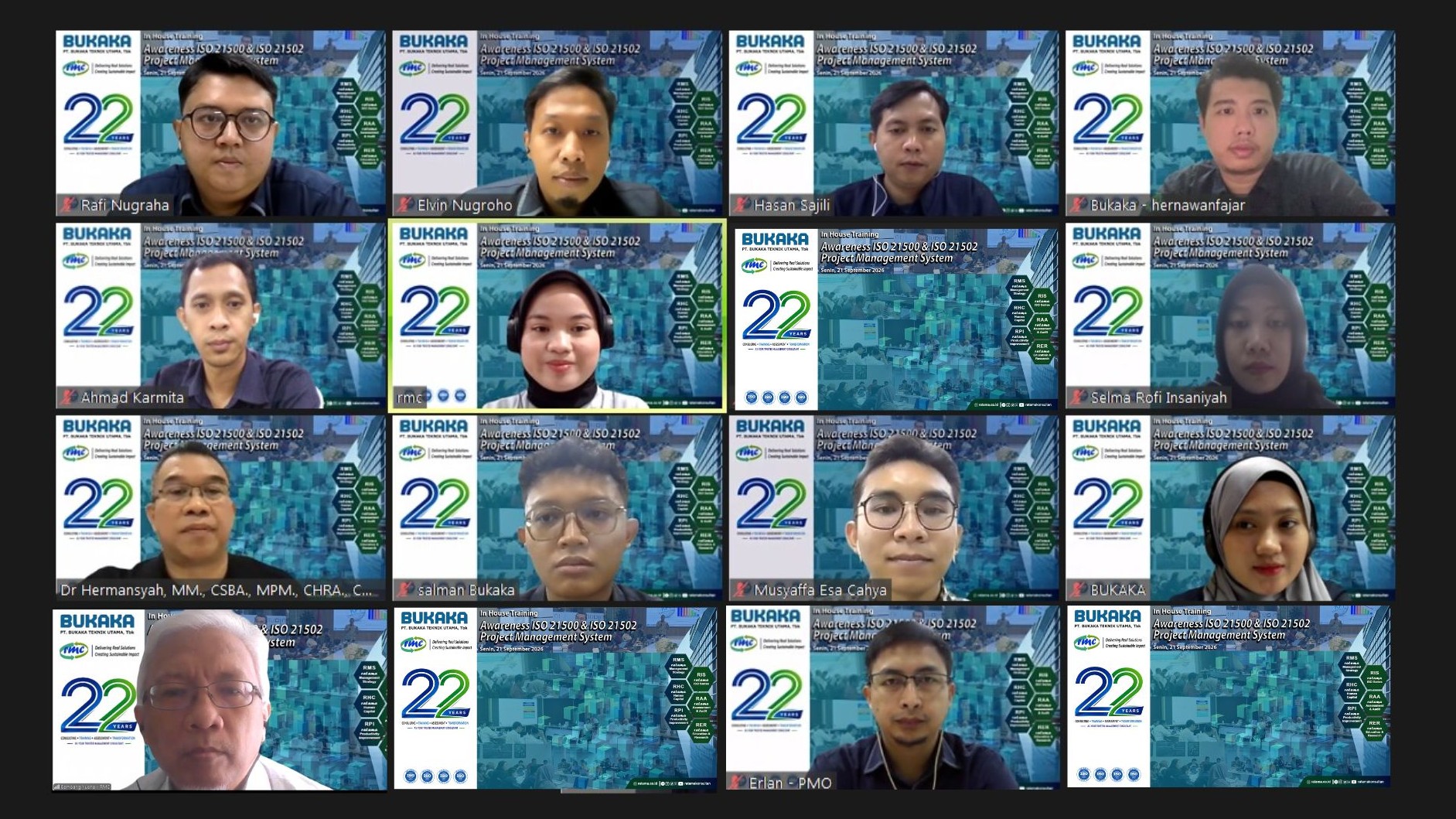 Training ISO 21500:2021 & ISO 21502:2020 PT Bukaka Teknik Utama Tbk