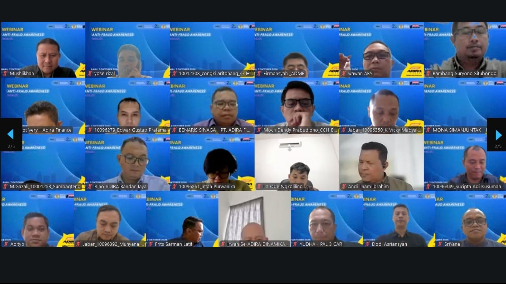 Webinar Anti Fraud Batch 2 SNI ISO 37001 PT Adira Dinamika Multi Finance Tbk