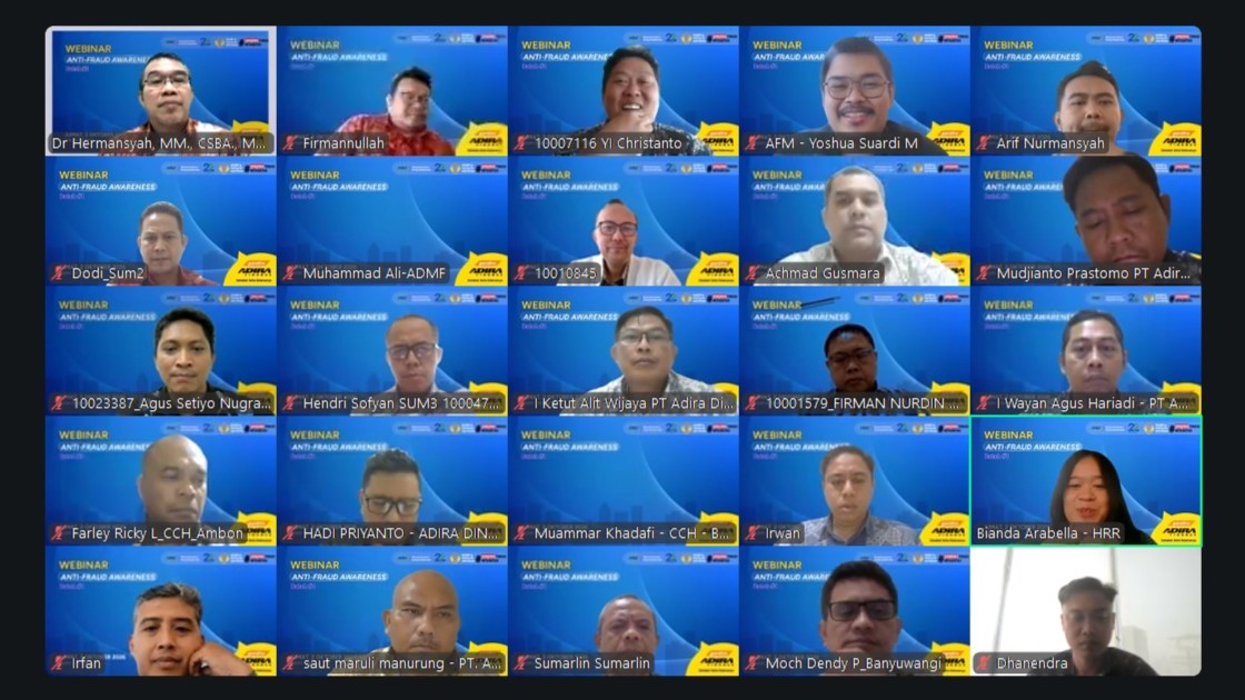 Batch 1 - Webinar Anti Fraud dengan Pendekatan SNI ISO 37001 PT Adira Dinamika Multi Finance Tbk